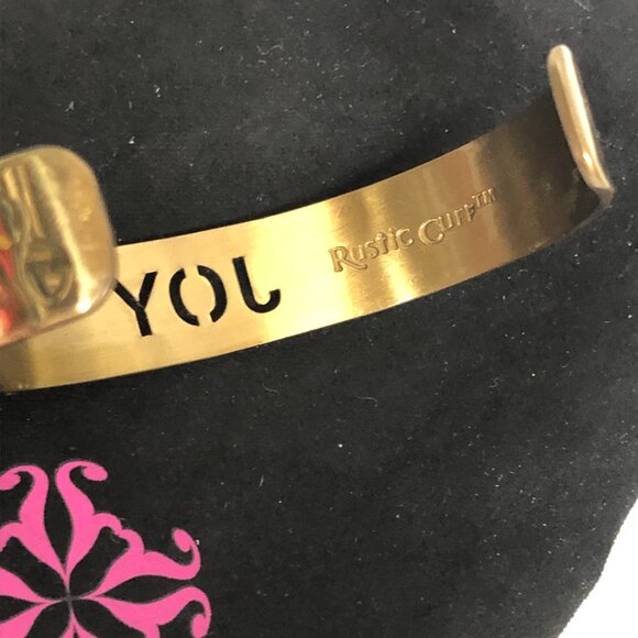 Rustic Cuff Gold "JOY"  Bracelet EUC - Picture 3 of 3